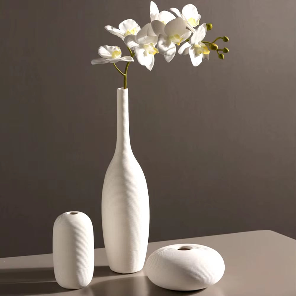 White Ceramic Vases Minimalist Home Decor Nordic Modern Room Kitchen Living Rome Shelf Decorations Crafts Ornaments