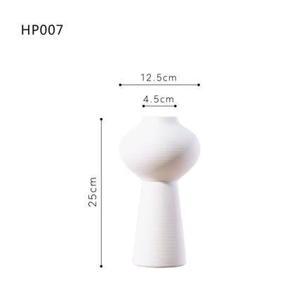 White Ceramic Vases Minimalist Home Decor Nordic Modern Room Kitchen Living Rome Shelf Decorations Crafts Ornaments