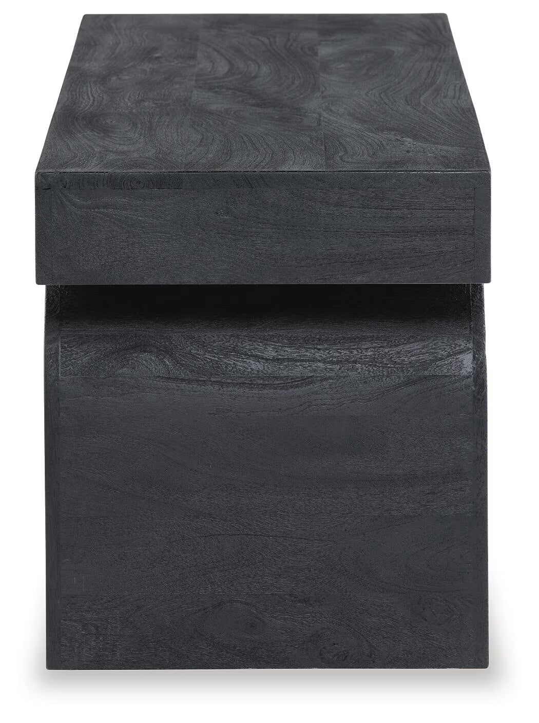Holgrove Accent Bench - Matte Black Solid Wood with Oversized Decorative Legs