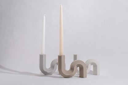 Concrete Taper Candle Holder|Nordic Candlestick Holder|Wavy Candle Stick Holders|Modern Concrete Decor|Minimalist Home Decor|New Home Gift