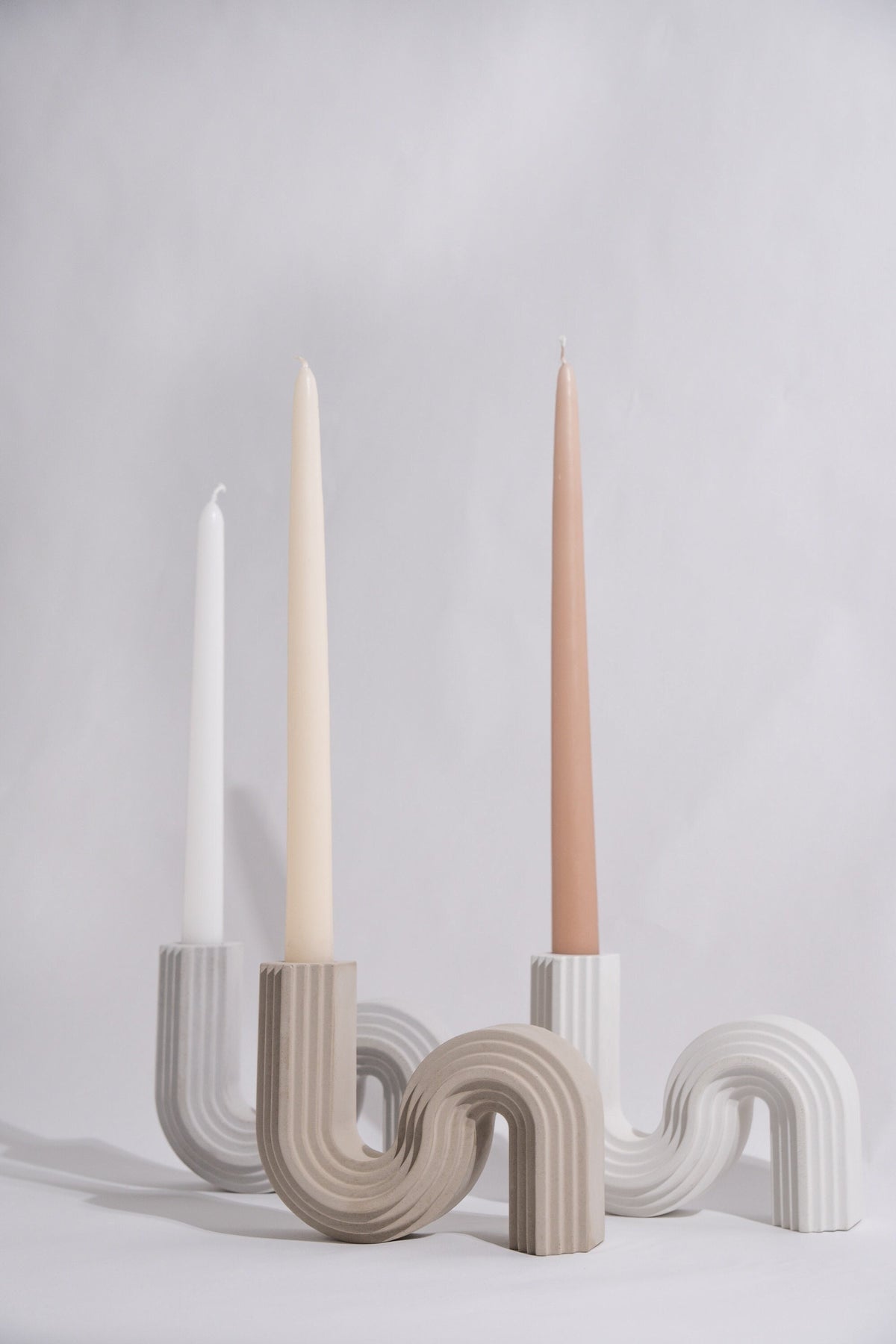 Concrete Taper Candle Holder|Nordic Candlestick Holder|Wavy Candle Stick Holders|Modern Concrete Decor|Minimalist Home Decor|New Home Gift