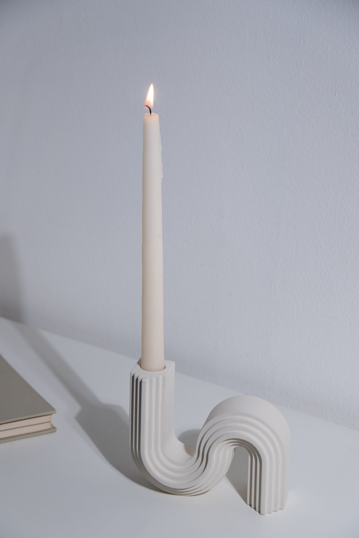 Concrete Taper Candle Holder|Nordic Candlestick Holder|Wavy Candle Stick Holders|Modern Concrete Decor|Minimalist Home Decor|New Home Gift